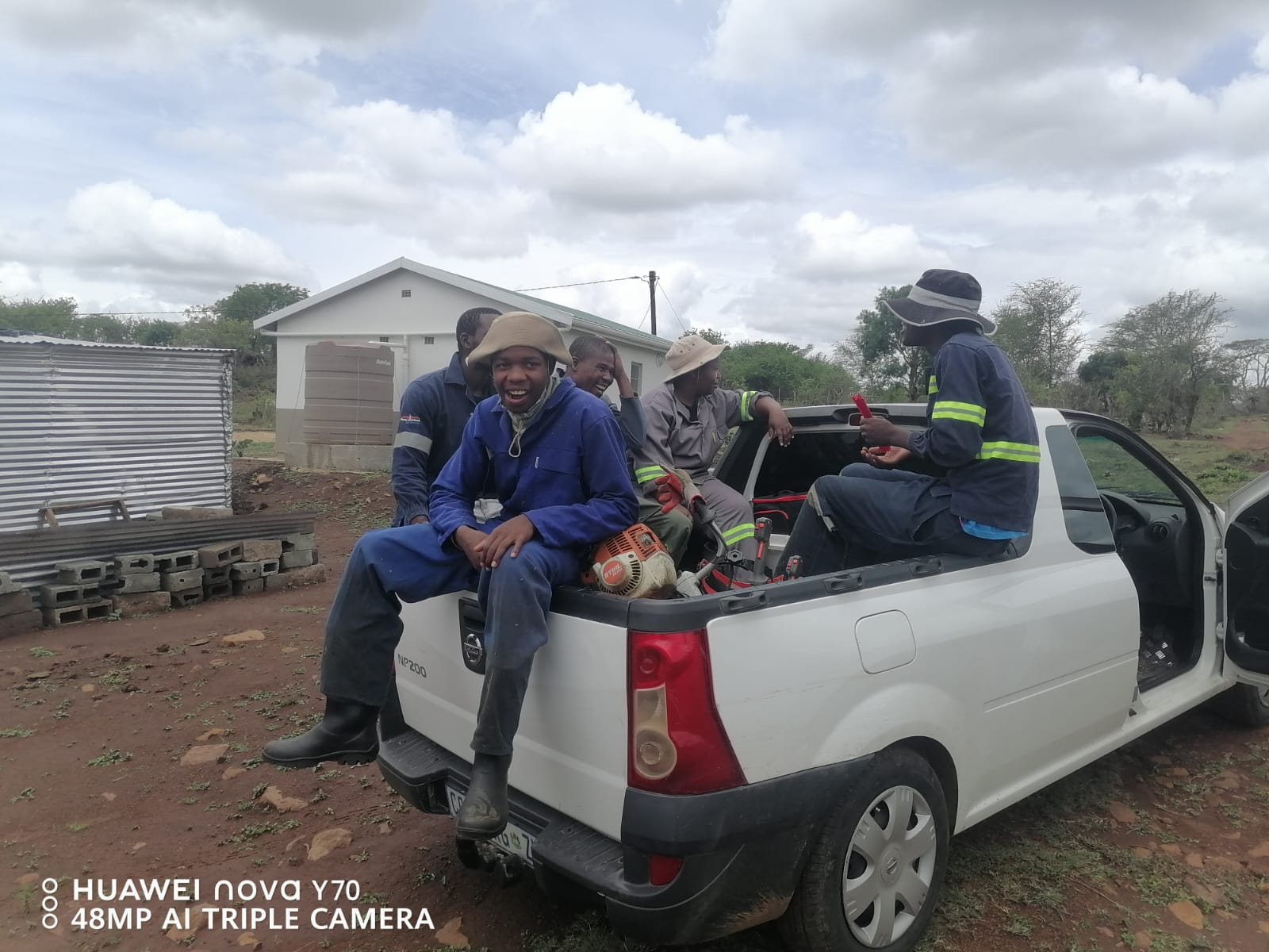 Team travelling to site in the company work vehicle
